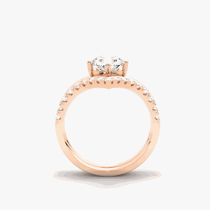 Round Cut Curved Bridal <b>Set</b> <b>Ring</b> <b>For</b> <b>Women</b> - Product Image 2