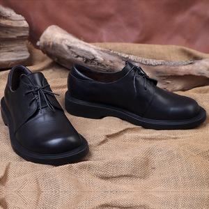 Chaussures en cuir respirantes avec talon rembourré et semelle souple, chaussures de mode pour hommes, chaussures décontractées - Product Image 5