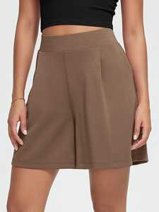 Women'<b>s</b> High <b>Waist</b> Modal Soft Wide Leg Casual Relaxed <b>Shorts</b> with Pockets Inseam Wholesale Custom - Product Image 5