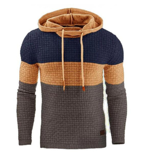 Sweat à capuche décontracté pour homme en molleton 100 % coton tricoté chaud à manches longues pour l'automne - Product Image 1