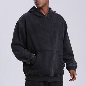 Sweat à capuche d'hiver vintage et décontracté pour hommes et femmes, coton délavé à l'acide, coupe régulière, impression numérique, polaire - Product Image 2