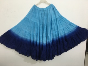 Falda de Baile Tipo Vestido de Gala de Algodón Cómodo con Cinturón, Falda Gitana Fusion de 24 Yardas de Largo para Mujer, para Práctica y Fiestas - Product Image 3