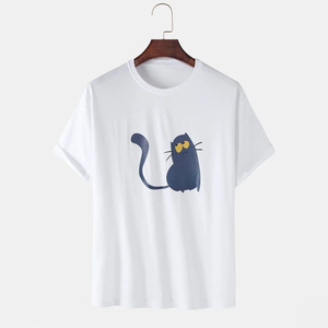 T-Shirt personnalisé pour hommes Logo imprimé 100% coton T-shirt grande taille T-shirts grands et grands T-shirt coupe ample - Product Image 4