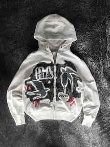 Nouveau personnalisé hommes solide fermeture éclair oiseau conception impression sweats à capuche en coton Streetwear 100% coton fermeture éclair à capuche fabricants en gros - Product Image 2