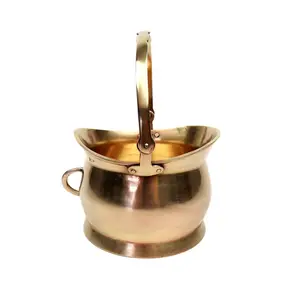 Simple design brass coal bucket chimney fire pits outdoor accessories for home garden patio fire ash coal bucket fireplace tools