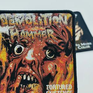 Personalized Embroidery Patches Grim Reaper Skull Design Collectible Red Logo Square Mens Womens English Letter Hat Eco-Friendly - Product Image 4