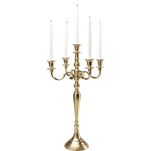 Bougeoir candélabre à 5 bras en métal aluminium fini or Meilleure qualité d'exportation Fête de mariage Bureau à domicile - Product Image 1