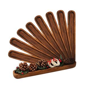 8 piezas de cuencos de masa de madera, bandeja de oliva larga de madera rústica, accesorios decorativos para tablero de charcutería, decoración de cuencos de madera tallada a mano - Product Image 1