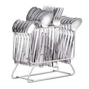 Ensemble de couverts en acier inoxydable Couverts Ustensiles de cuisine Fourchette lavable au lave-vaisselle Couteau Cuillère à salade Cuillère à thé (Cuillère noire 20 - Product Image 5