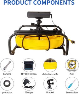 5 inch độ nét cao công nghiệp Ống nội soi cho hệ thống thoát nước kiểm tra và bỏ chặn, với một máy ảnh không thấm nước có thể biến. - Product Image 3