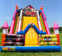Toboggan aquatique gonflable personnalisé pour enfants, combo château gonflable et toboggan à vendre avec souffleur