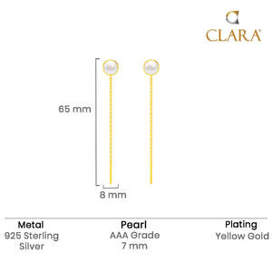 NOVAMART Fine Premium 925 Sterling Silver Sui Dhaga <b>Threader</b> Drop <b>Earrings</b> with Beautiful White Round AAA Pearl Wholesale Export - Product Image 5