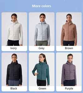 เสื้อแจ็กเก็ตมีซิปมีฮู้ดสำหรับผู้หญิงเสื้อโค้ทเล่นกีฬาเล่นฟิตเนสและแข่งฤดูหนาว - Product Image 5
