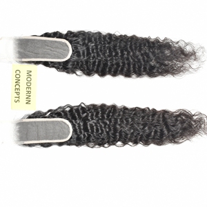 Raw 100% Natural Wholesale Natural <b>Cheap</b> Virgin Vendor HD Closure Wavy Manufacture South Indian Temple Human Hair <b>Extensions</b> - Product Image 3
