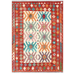 Alfombra Kilim de Maimana, Afganistán, 247 x 176 cm, Juego de Alfombras - Product Image 1