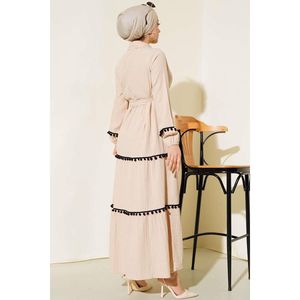 Robe à pompon beige - Product Image 1