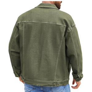 แจ็คเก็ตยีนส์ผู้ชายทรงเข้ารูปสำหรับฤดูหนาว คอตั้ง พร้อมโลโก้ด้านหน้า ซับในผ้าฝ้าย 100% ขายส่ง - Product Image 2