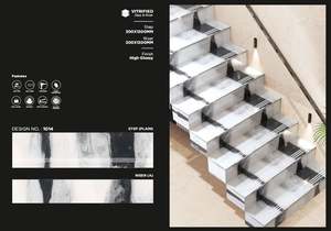 Escalier intérieur de style européen de taille de couleur blanche 1200x200 et 1200x300mm Carreaux antidérapants Étape solide avec escalier en carreaux vitrifiés - Product Image 6