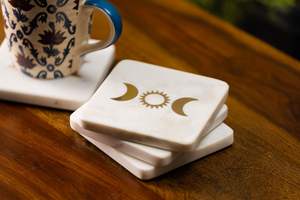 Posavasos de mármol de alta calidad para tazas de té, gran oferta, alfombrillas de latón para el hogar, Hotel, restaurante, posavasos de piedra a precio razonable - Product Image 3