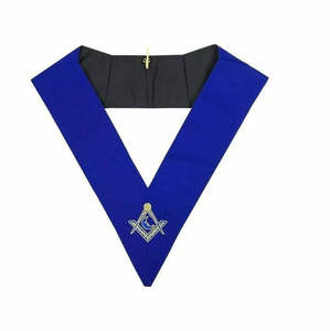 Maçonnique Regalia Bleu Lodge Officiers Collier Machine Brodé Top Qualité Maçonnique Regalia Colliers - Product Image 1