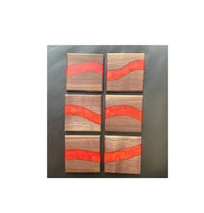 Posavasos de madera y resina hechos a mano, posavasos y almohadillas de resina verde y madera de acacia, posavasos de forma redonda a bajo precio - Product Image 2