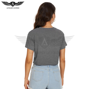 In Different Color Unique Design Outer Wear Easy To Wear Lightweight Soft Touch Material Hand Made Crop Top Shirts For Women - Product Image 4