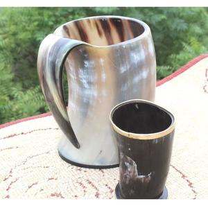 แก้วมักทรงแตรสำหรับดื่มแบบขัดเงาทำมือเป็นมิตรต่อสิ่งแวดล้อมลายสัตว์ไวกิ้งของแท้ - Product Image 6