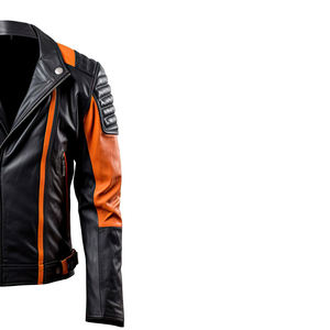 Veste en cuir coupe-vent pour moto homme, couleurs et logo personnalisés, qualité d'exportation OEM 2026 - Product Image 3