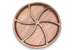 ถาดไม้สำหรับห้องครัวลายเรือใบวอลนัทพร้อมที่จับสำหรับเสิร์ฟจานแต่งงานหรือของขวัญขึ้นบ้านใหม่อเนกประสงค์สำหรับใช้ในบ้าน - Product Image 2