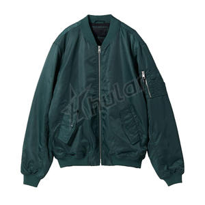 Blouson bombardier de vol Ma1 à logo personnalisable pour hommes blouson bombardier épais en coton avec fermeture éclair et support de rue Letterman - Product Image 1