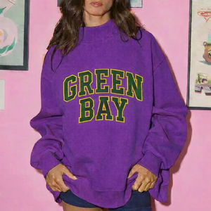 Sudadera Holgada de Manga Larga para Mujer, Cuello Alto, Ecológica, de Felpa, Estilo Casual de Invierno para Calle - Product Image 4