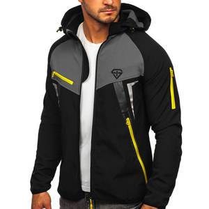 Men's High Street O-Neck Softshell <b>Jacket</b> Breathable Eco-Friendly Quick Dry Wool Winter Varsity Letterman <b>Patchwork</b> Windproof - Product Image 2