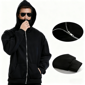 Sudadera con Capucha Extra Grande Personalizada para Hombre, Estilo Vintage, con Cierre, Manga Larga, con Bolsillos, Lavado Ácido, Estilo Urbano, Chaqueta de Forro Polar - Product Image 6