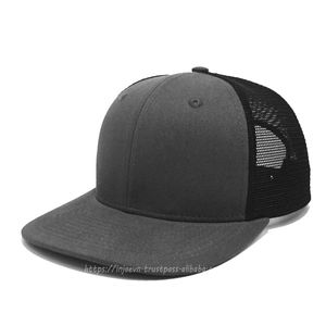 Chapeaux de camionneur uni de logo personnalisé de haute qualité en tissu de toile de maille gris/noir Style de mode pour le cyclisme en gros Vietnam - Product Image 2
