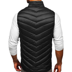Venta al por mayor sin mangas personalizado Chaleco de alta calidad hecho a medida Stand Collar cremallera Puffer Chaleco de poliéster hombres chaleco acolchado - Product Image 2