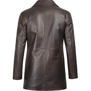 Men's Comfortable Leather Coats With Full Sleeves and Regular Length Reasonable Price OEM Service Leather Coat - Product Image 3