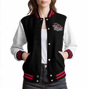 Chaquetas Varsity Extra Grandes para Mujer, Chaqueta Varsity Holgada con Hombros Caídos, Chaqueta Varsity de Lana para Mujer, Abrigo Varsity con Mangas de Lana para Mujer - Product Image 6