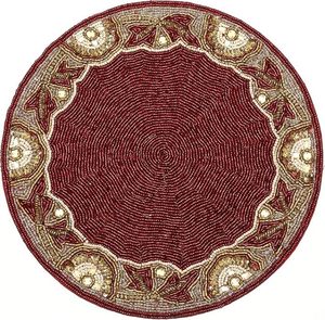 Handcrafted <b>Beaded</b> <b>Placemats</b> Dining Table Wedding Christmas Decorations Family Gatherings Parties Durable Cotton Polyester - Product Image 1