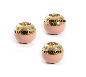 Iron <b>Gold</b> And Pink <b>Candle</b> Holder Set Of Two Round Shape Decorative <b>Candle</b> Holder For Home Hotel And Wedding Use - Product Image 2