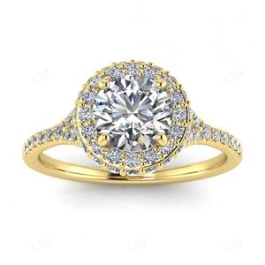 Halo Moissanite Bague de fiançailles Cadeau d'anniversaire Bijoux 14K Or rose Fabricant et fournisseur Bagues d'anniversaire indiennes - Product Image 2