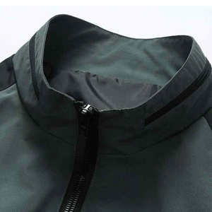 Broderie personnalisée Couleur contrastée Couture Fermeture éclair Streetwear Hip Hop Gym Vestes Casual Épaule tombante Baseball Vestes - Product Image 5