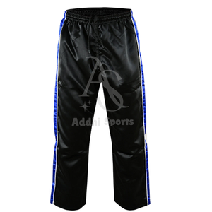 Custom Traditional Kickboxing Trousers Satin MMA Martial Arts Wear with <b>Elastic</b> Boxing <b>Waistband</b> - Product Image 1