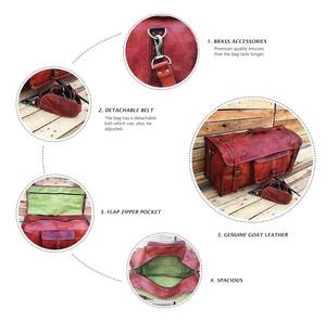 Handmade <b>Leather</b> Large Duffle <b>Bag</b> Unisex Weekender Vacation Travel <b>Overnight</b> <b>Bag</b> with Custom Pattern Sport Style Shoes Luggage - Product Image 3