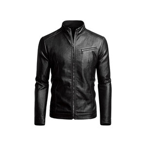 Leather Jacket Biker <b>Distressed</b> Leather <b>Top</b> Quality Material Plus Size Men's Jackets - Product Image 4
