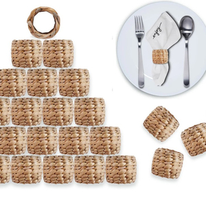 Wicker <b>Rustic</b> Napkin Rings, Perfect for <b>Farmhouse</b> Party, <b>Dining</b> Room, <b>Table</b> Decoration - Product Image 1