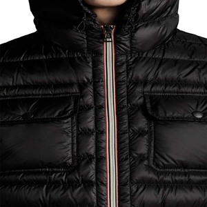 Blouson matelassé personnalisé à col montant et capuche pour homme, chaud, pour l'extérieur, avec logo frontal, vente en gros - Product Image 4