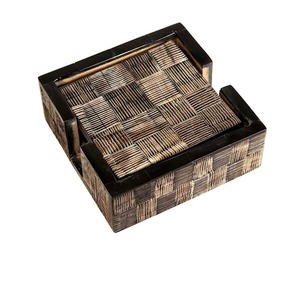 Ensemble de sous-verres en corne de buffle naturelle écologique, sous-verres durables faits à la main - Product Image 3
