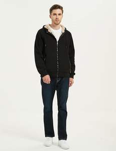 Wholesale Customized Embroidered Eco-Friendly Fleece <b>Hoodie</b> for Men Warm Full Zip <b>Sherpa</b> Lined Winter Jacket Made Pakistan 2024 - Product Image 3