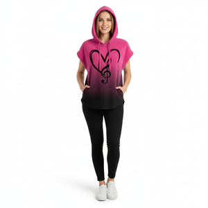 Sudaderas sin Mangas Modernas con Dobladillo Redondo para Mujer, Colores Degradados Personalizados, Tallas al por Mayor, Precio al por Mayor, Sudaderas de Algodón de Alta Calidad - Product Image 1