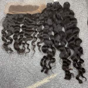 Máquina de paquete de cabello Remy vietnamita chino, trama doble, alta calidad, 8 pulgadas, trenzado de cabello humano con ondas naturales estiradas - Product Image 2